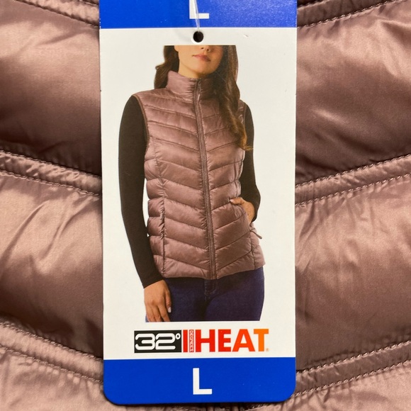 32 Degrees Heat Pinkish-Brown color Quilted Puffer Vest | Size Medium - Picture 10 of 12